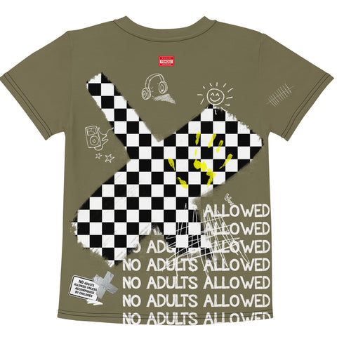GAZ green "no adults allowed" baby and Kidz  t-shirt