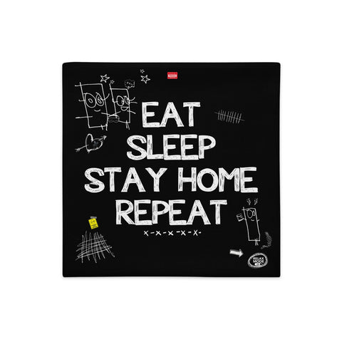 GAZ "eat sleep stay home repeat" Hellbaby Premium Pillow Case