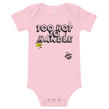 GAZ  "too hot to handle" pink Baby short sleeve one piece