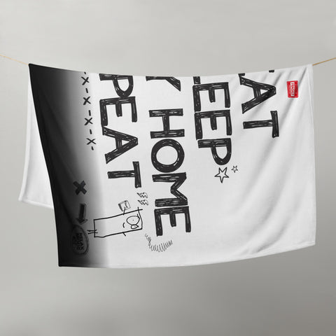 GAZ "Eat sleep stay home repeat" Hellbaby Throw Blanket